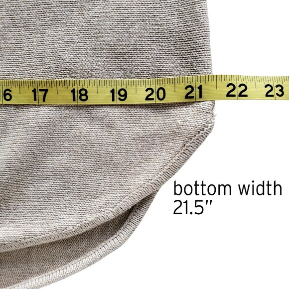 MICHAEL KORS NWT Gold Back Zipper Long Tunic Sweater Top Oatmeal Heather Color M - Picture 12 of 14